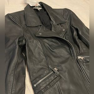 NWT Black leather motorcycle jacket - ZARA Trafaluc Outerwear Collection XS